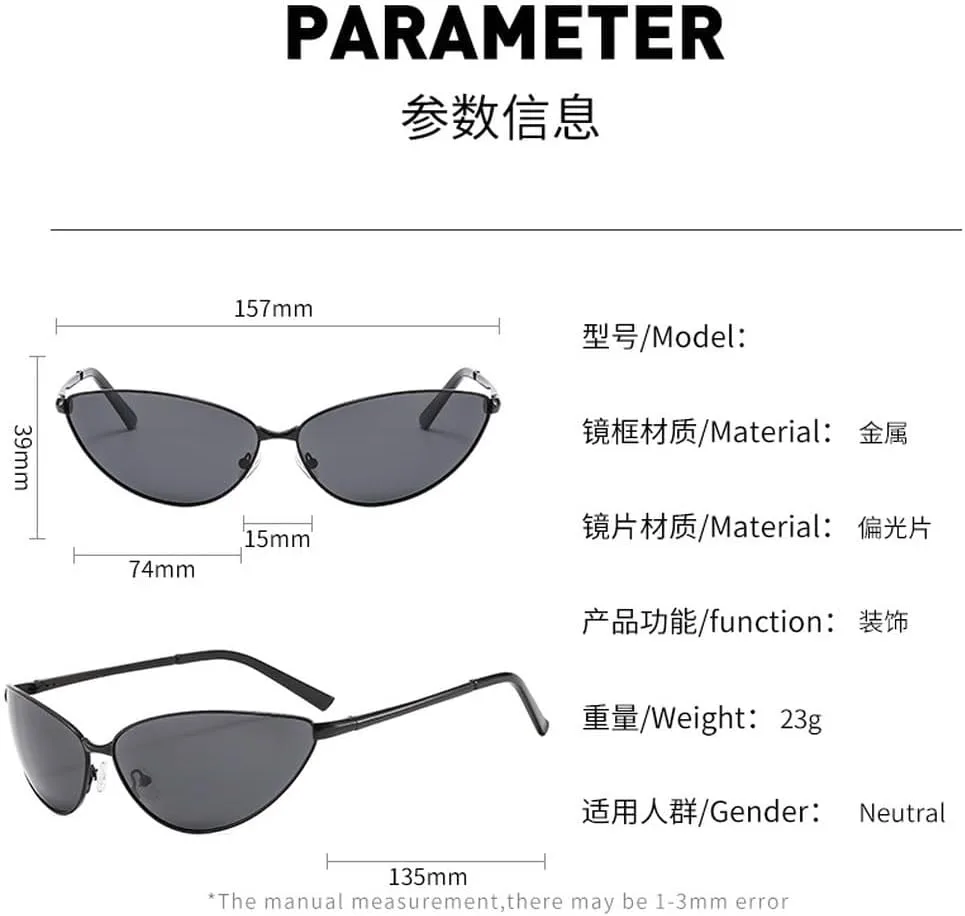

Поляризованные солнцезащитные очки «кошачий глаз» для мужчин и женщин, модные, в маленькой овальной металлической оправе, винтажные очки WNCKSQ, C3gungray