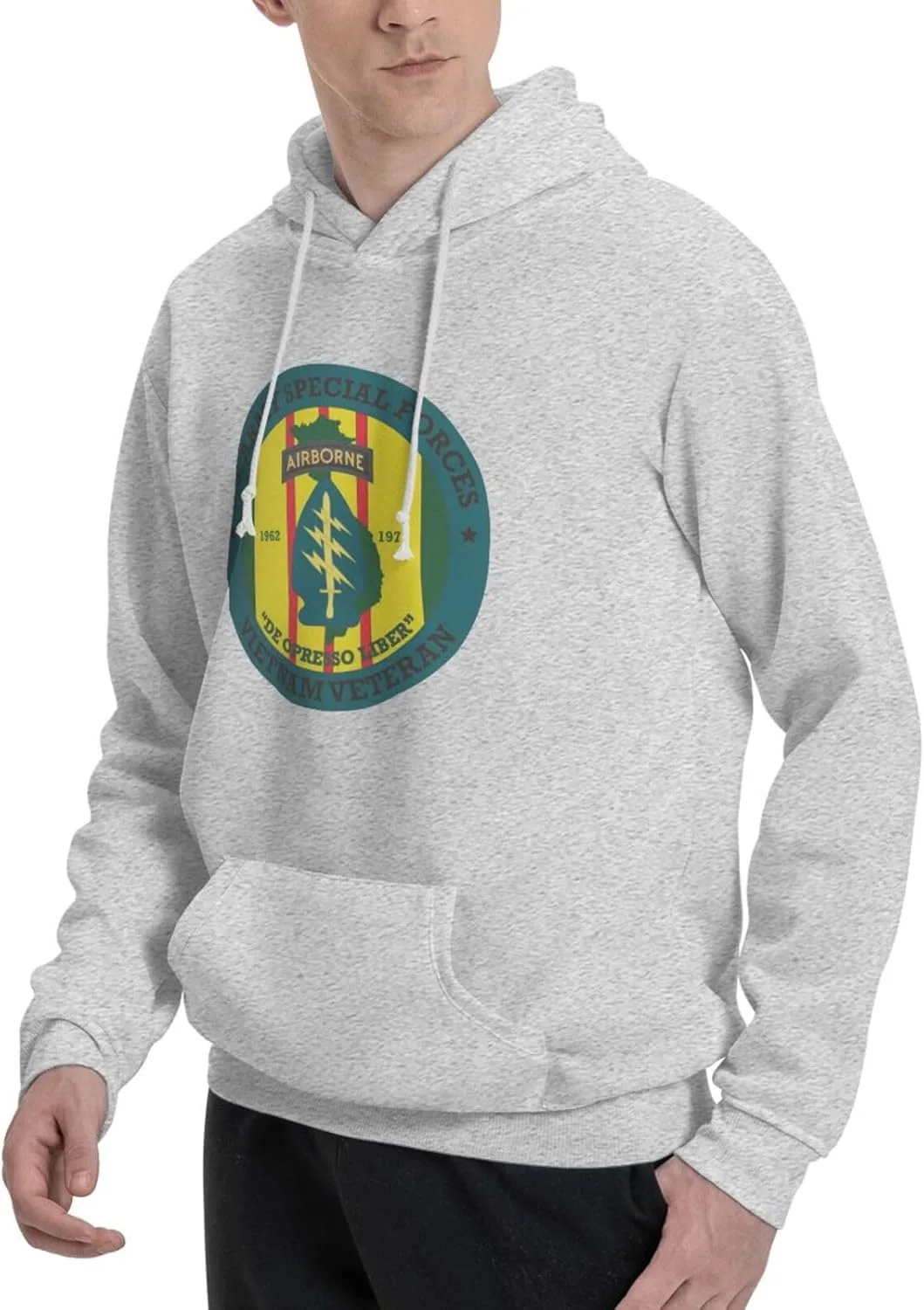 Generic Толстовка с капюшоном Army Special Forces Vietnam Veteran мужская, черная, с карманом — фото 3