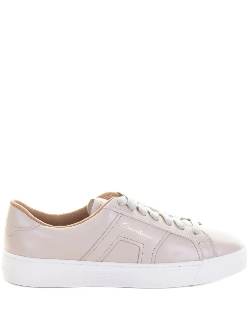 Кожаные кроссовки на шнуровке Santoni, розовый