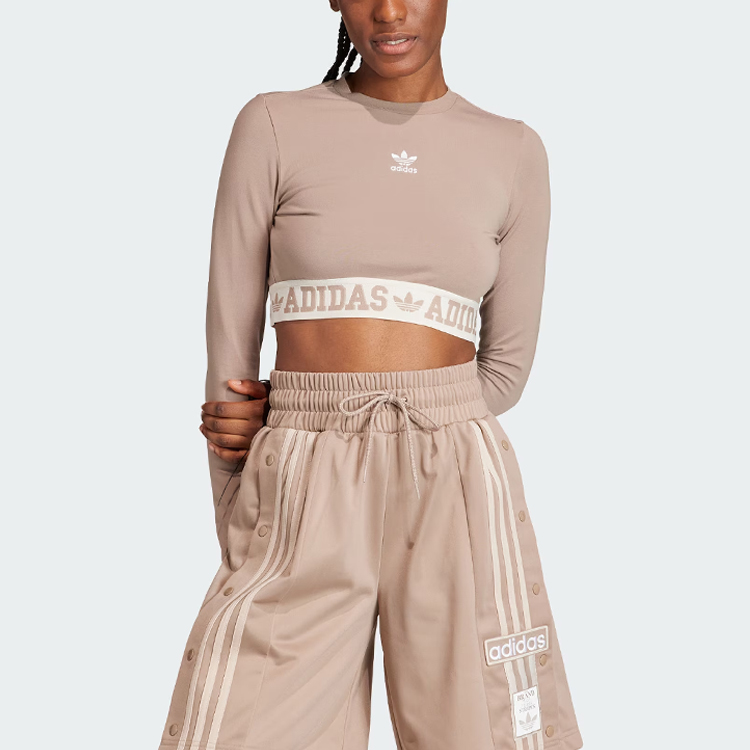 Футболка женская Adidas Originals, розово-коричневая — фото 3