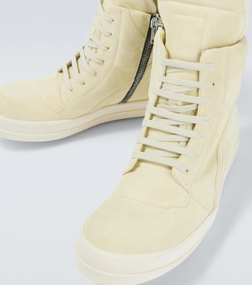 Высокие замшевые кроссовки Geobasket Rick Owens, желтый — фото 3