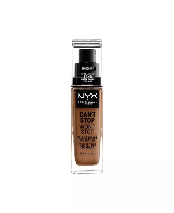 

Can’t Stop Won’t Stop Full Coverage Foundation, 1 унция Nyx Professional Makeup, цвет 16 Mahogany (medium deep/pink undertone)