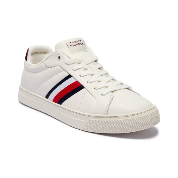 

Кожаные кроссовки с полосками Tommy Hilfiger, белый