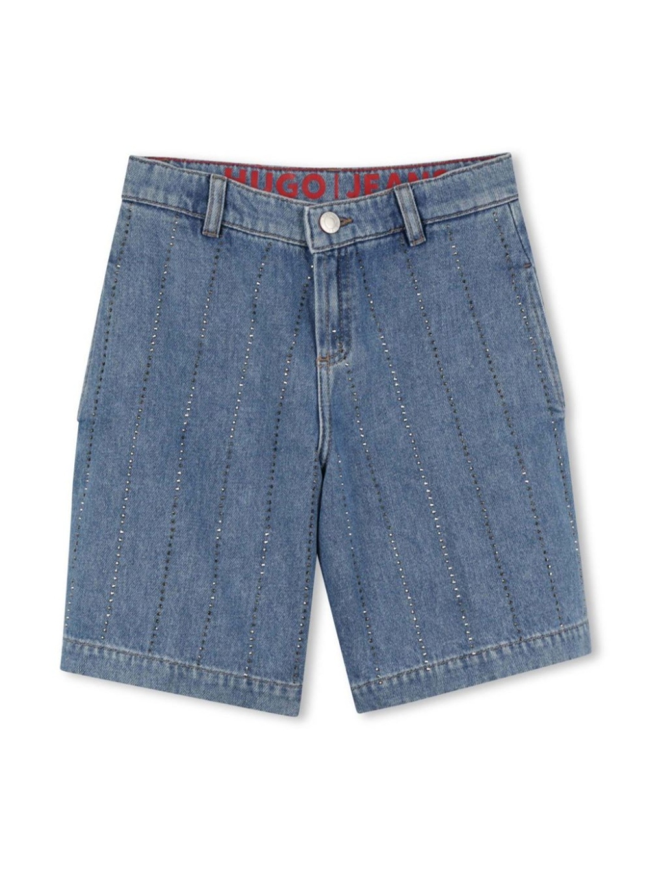 

HUGO KIDS джинсовые шорты со стразами, синий