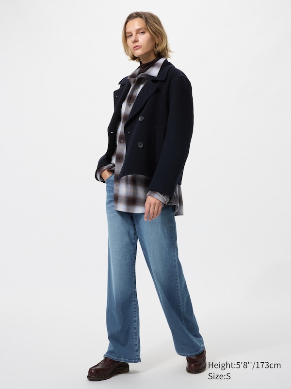 

Удобные широкие прямые джинсы Uniqlo, 66 blue