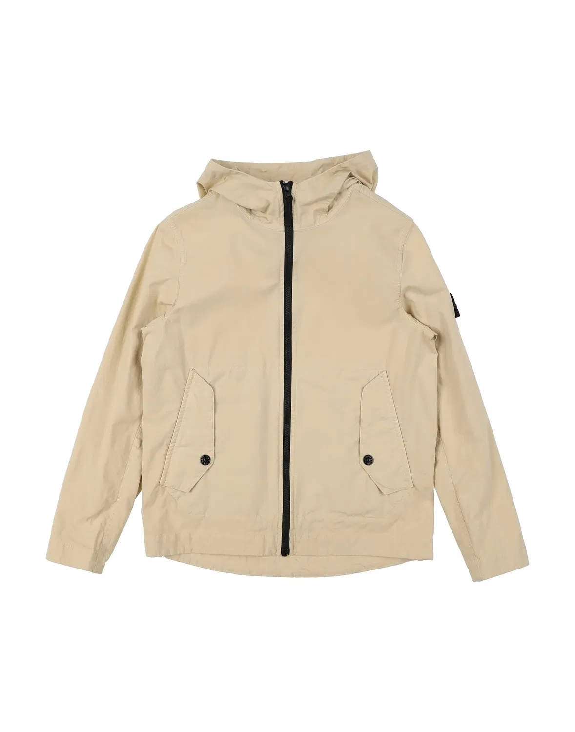 Куртка из твила с капюшоном STONE ISLAND JUNIOR бежевая
