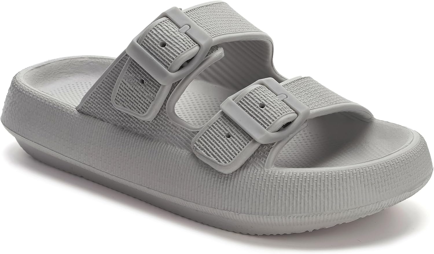 

Сланцы WHITIN для женщин и мужчин с двойной пряжкой, регулируемые, с толстой подошвой и мягкой стелькой, для ванной, серый