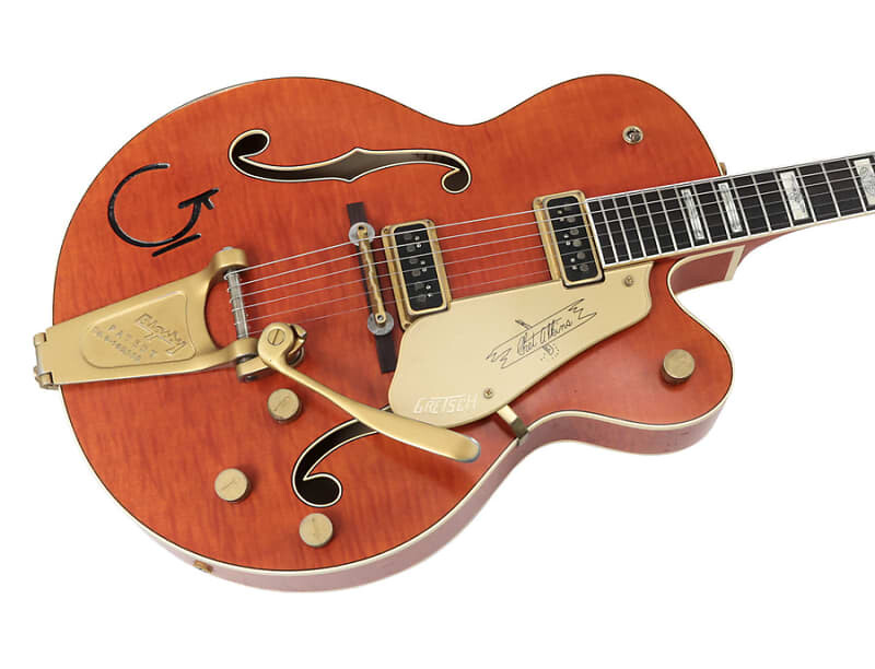 

Электрогитара Gretsch Custom Shop Masterbuilt 55 6120 "G" Brand Western Orange Curly Maple