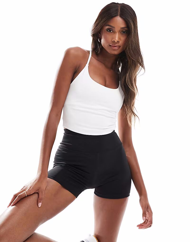 

Мягкий топ для йоги с внутренним бюстгальтером и регулируемыми бретелями, белый цвет 4505