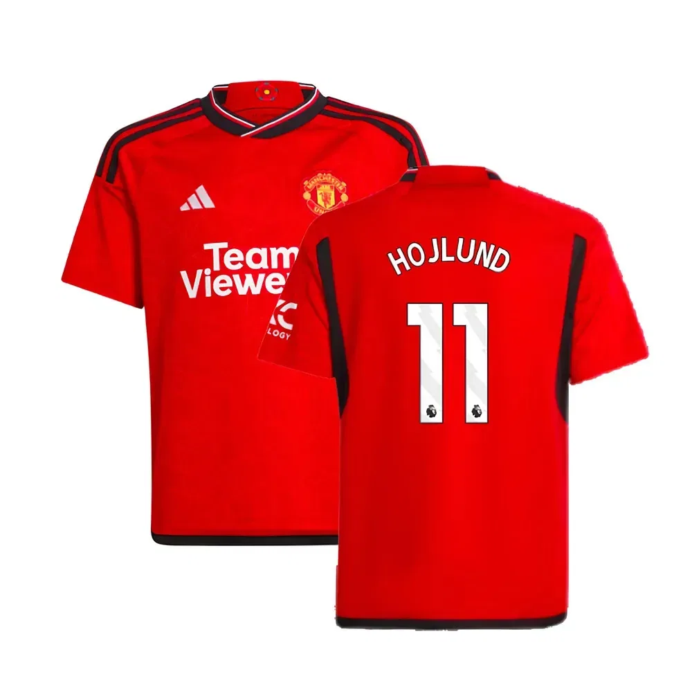 Футболка домашняя Manchester United 2023-24 Hojlund 11 Manchester United Fc, красный