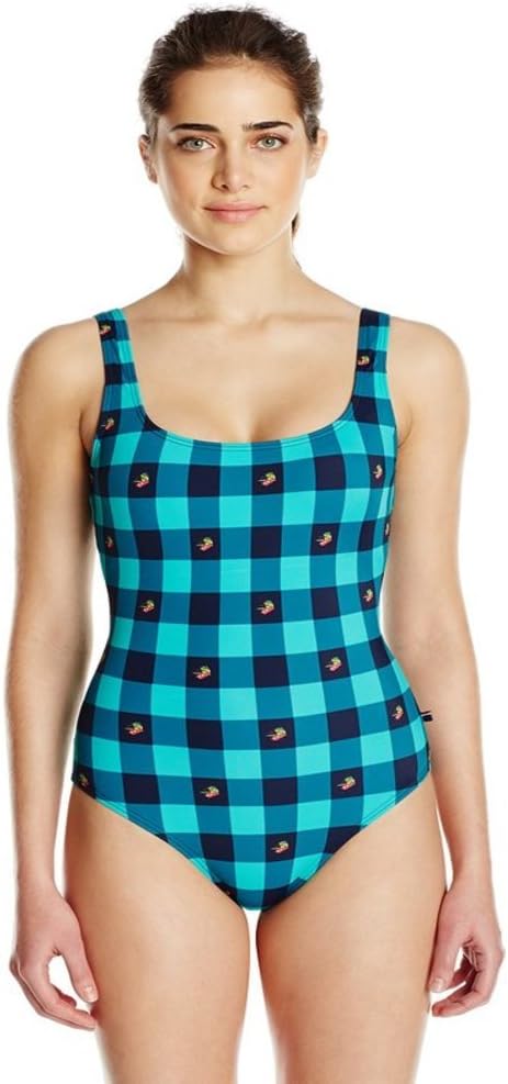 

Женский слитный купальник Tommy Hilfiger Fly Dobby Gingham с завязками на спине, Core Navy