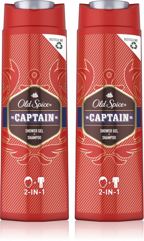 

Old Spice Captain, гель для душа, 2x400 мл