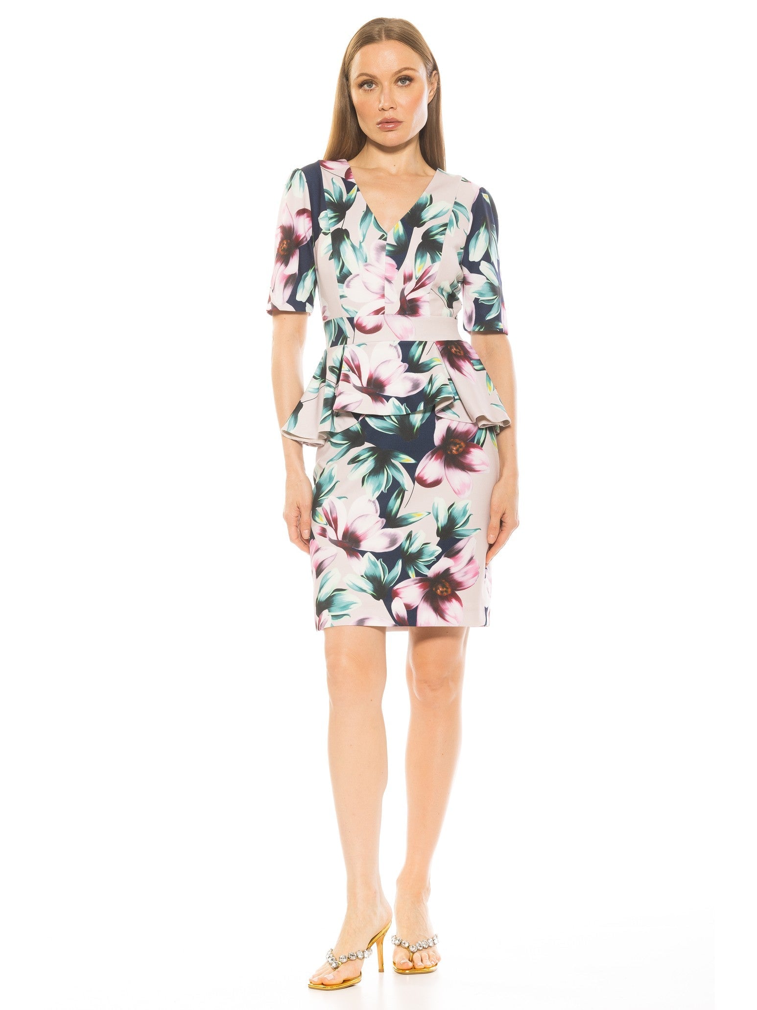 

Платье из атласа ALEXIA ADMOR, цвет beige floral