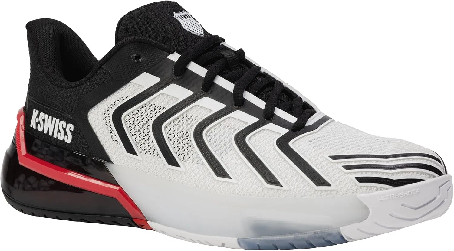 Кроссовки теннисные K-Swiss Ultrashot 4, White/Black/Mars Red — фото 2