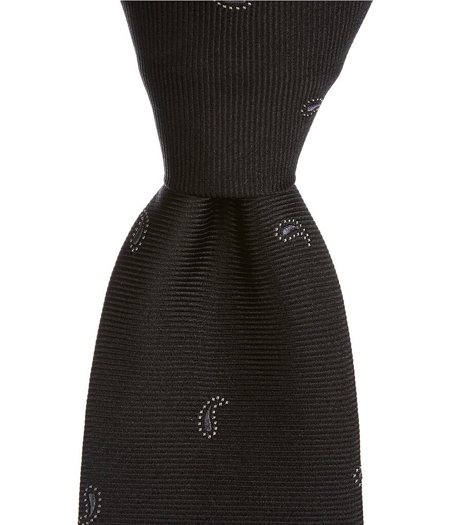 

Пол Смит Пейсли 3,14 Тканый шелковый галстук Paul Smith, черный