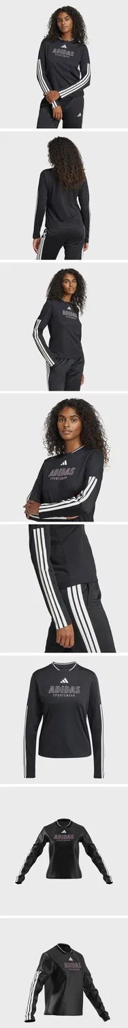 Женская сетчатая футболка с длинным рукавом Tiro Cut 3S чёрно-розовая от Adidas — фото 4
