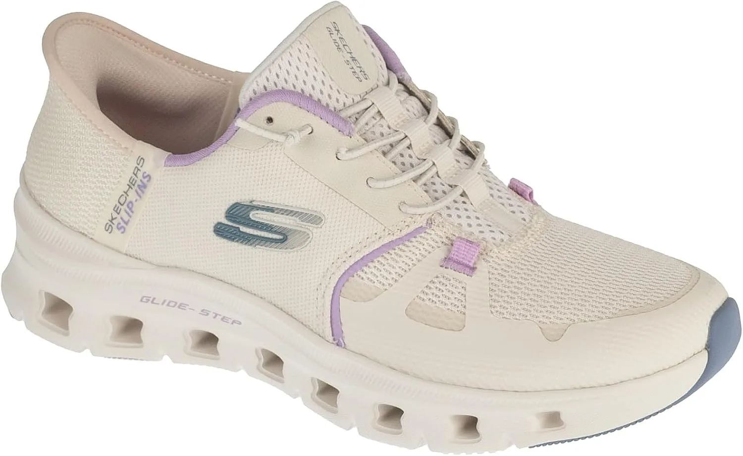 Мужские кроссовки Skechers Glide-Step Pro без шнурков, белый/синий/фиолетовый/серый/кремовый — фото 2
