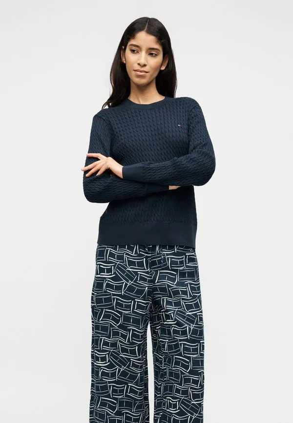 Свободные широкие брюки из чистого льна Tommy Hilfiger, Dark Night Navy — фото 4