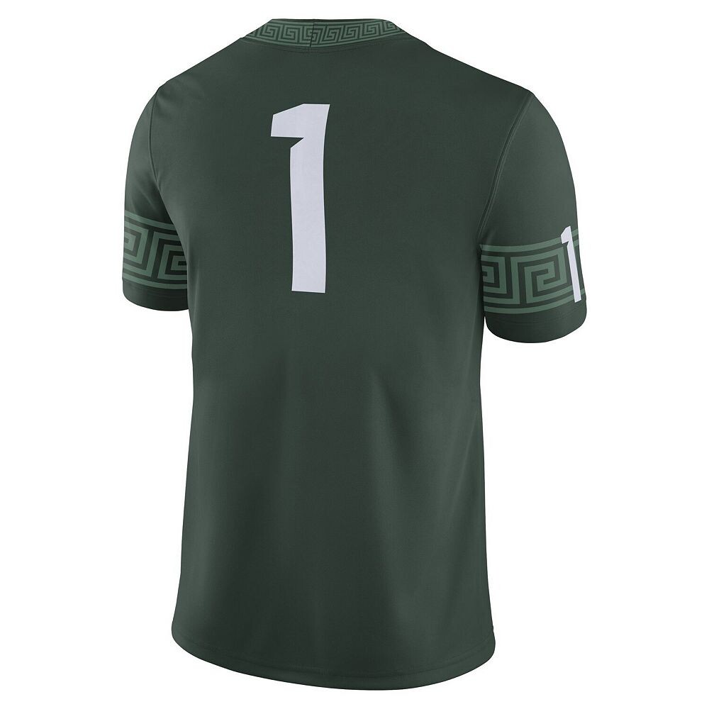 Мужское джерси Nike #1 Green Michigan State Spartans Football Game, цвет Msu Green — фото 4