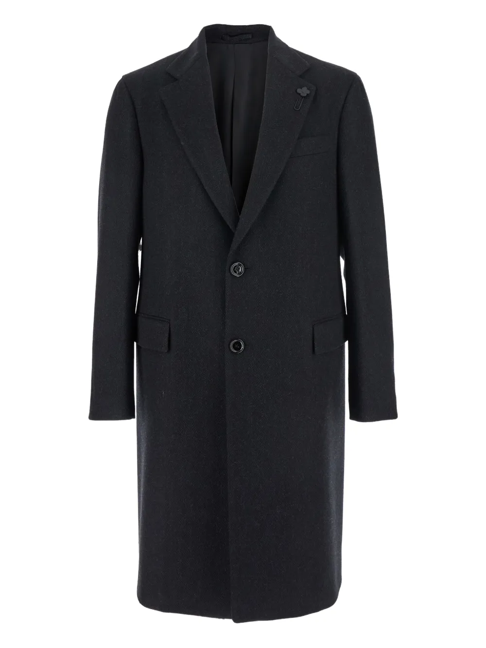 

Пальто с узором в елочку Lardini, черный