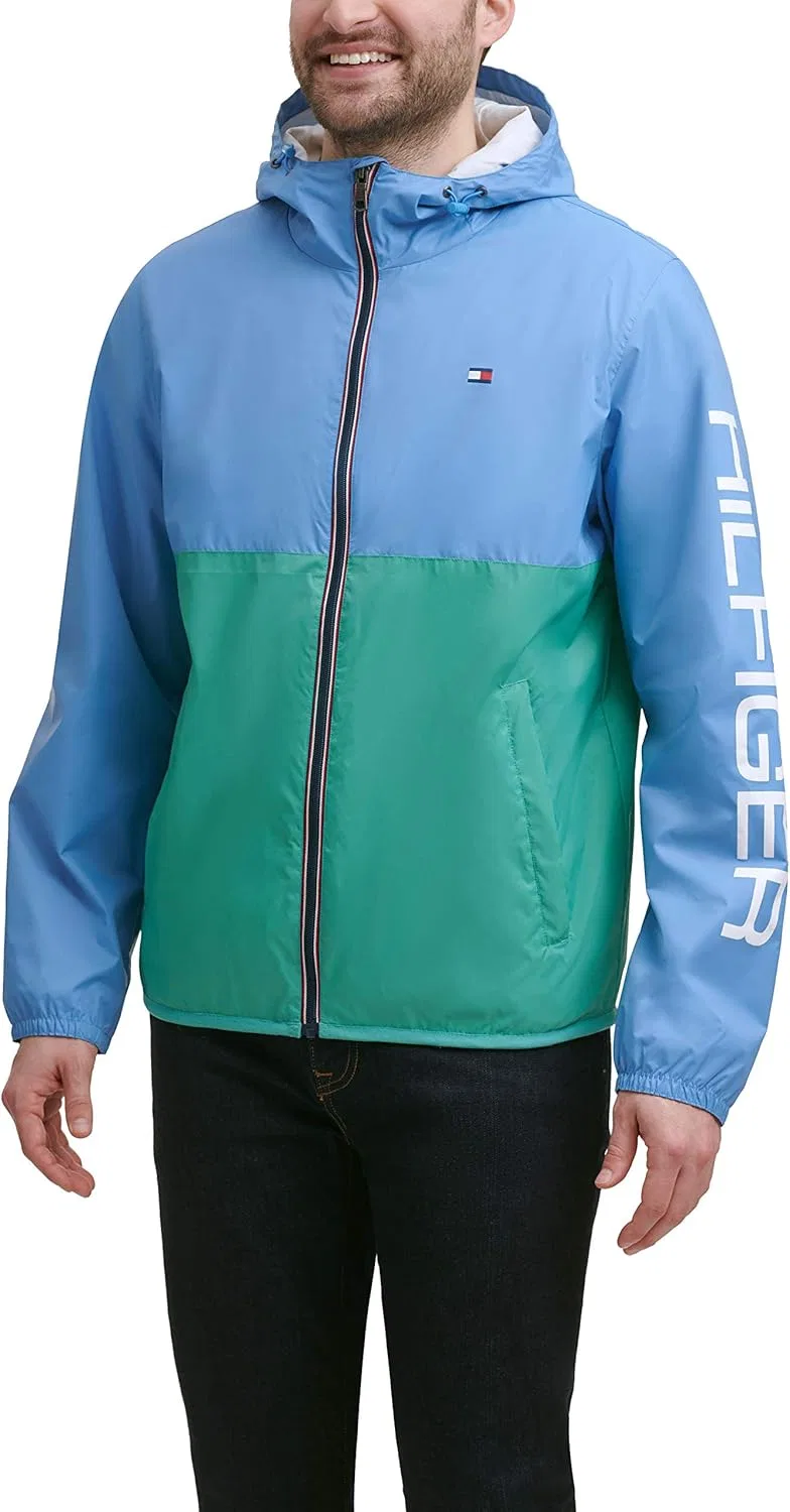 Мужская легкая водоотталкивающая куртка-дождевик с капюшоном Tommy Hilfiger — фото 3