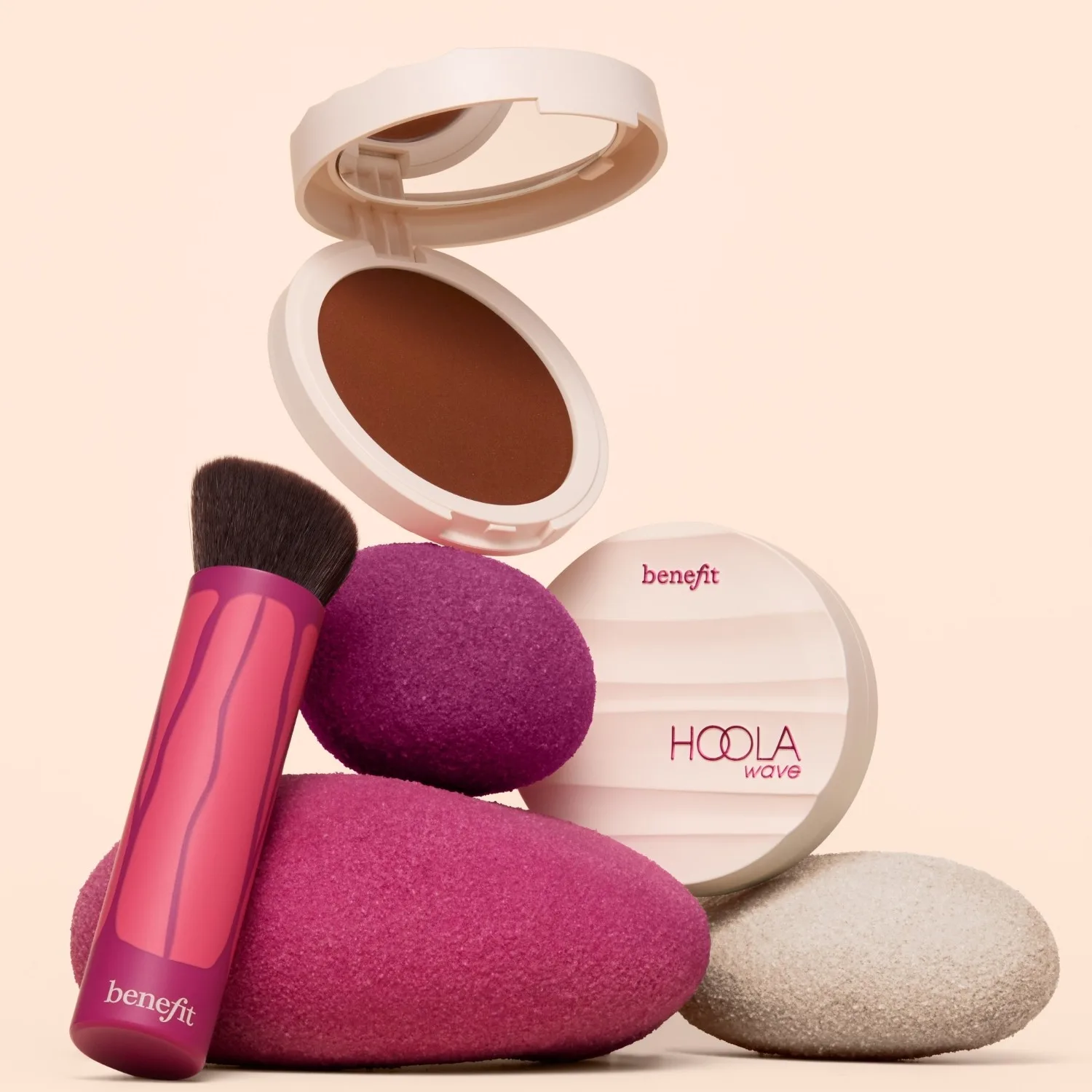 Набор румян-аппликаторов Hoola Wavemaker - кисть для бронзирующего бальзама Benefit, 1 шт — фото 4