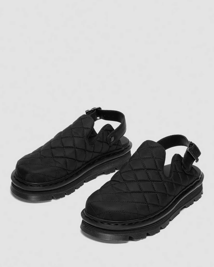 Мюли на платформе из стеганой парусины Zebzag Dr Martens, черный — фото 3