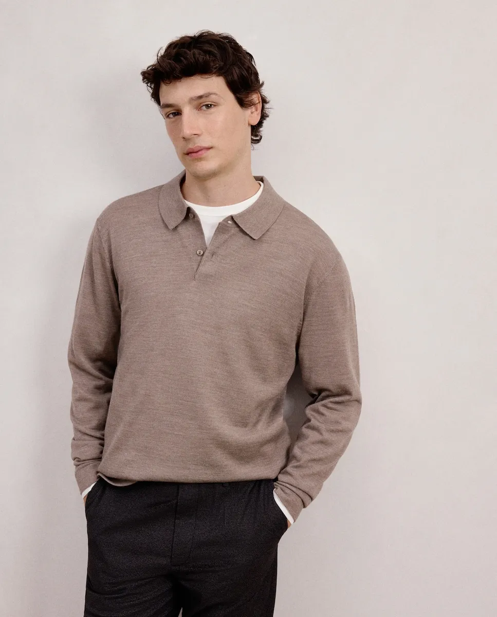 

Мужской свитер с воротником-поло Dustin, светло-коричневый