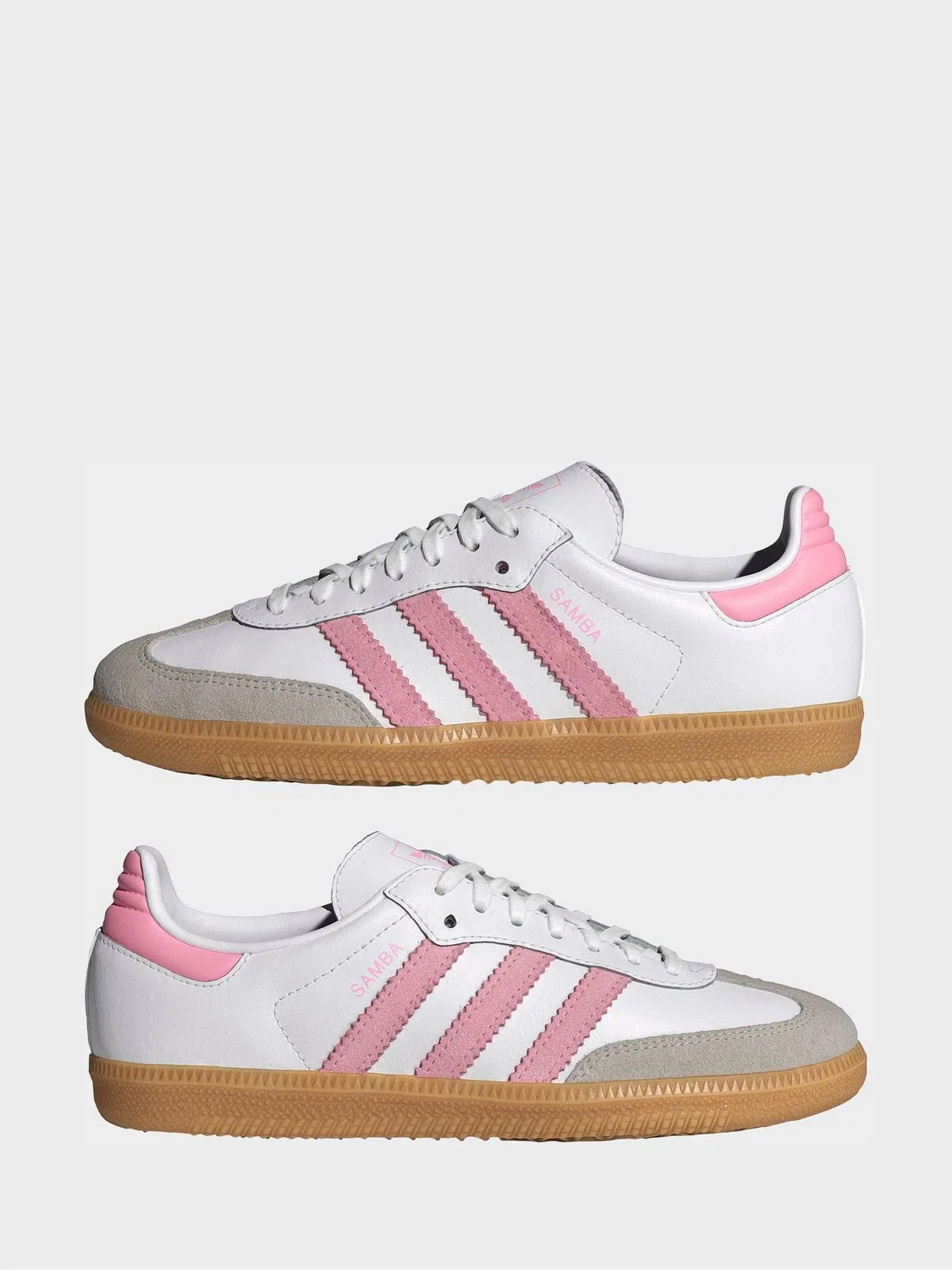 Кроссовки Samba OG, adidas Originals, бело-розовые — фото 3