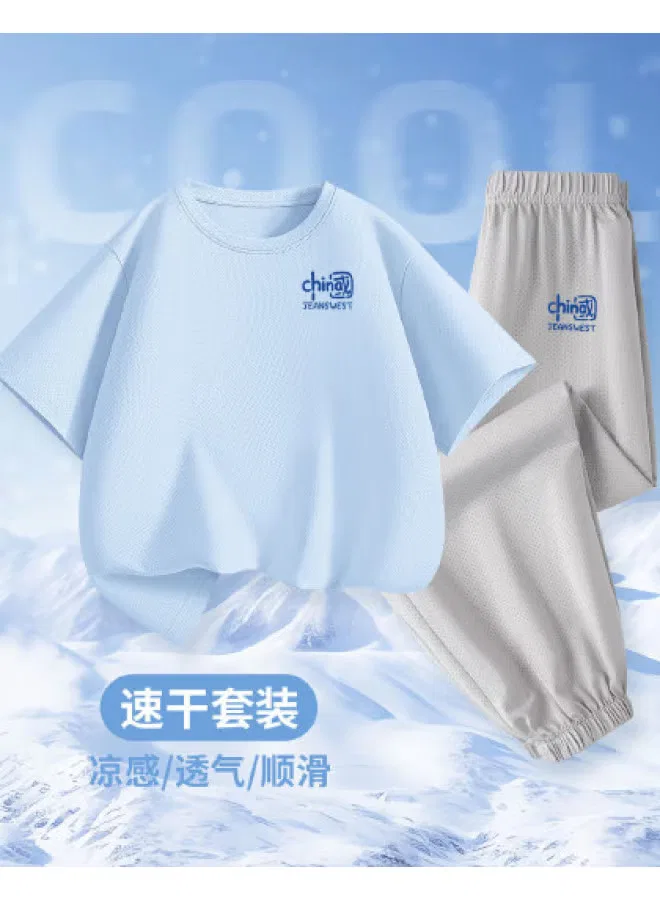 Комплект быстросохнущий с коротким рукавом для мальчиков Jeanswest, серо-синий