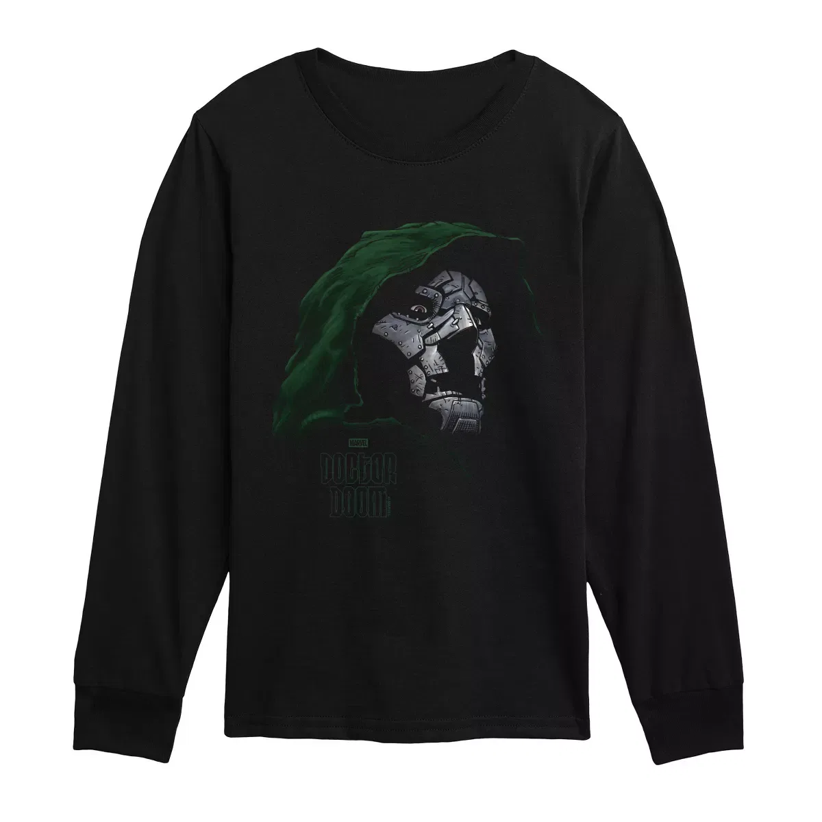 Детское лонгслив с принтом Fantastic Four Dr. Doom Portrait Fantastic Four, Black
