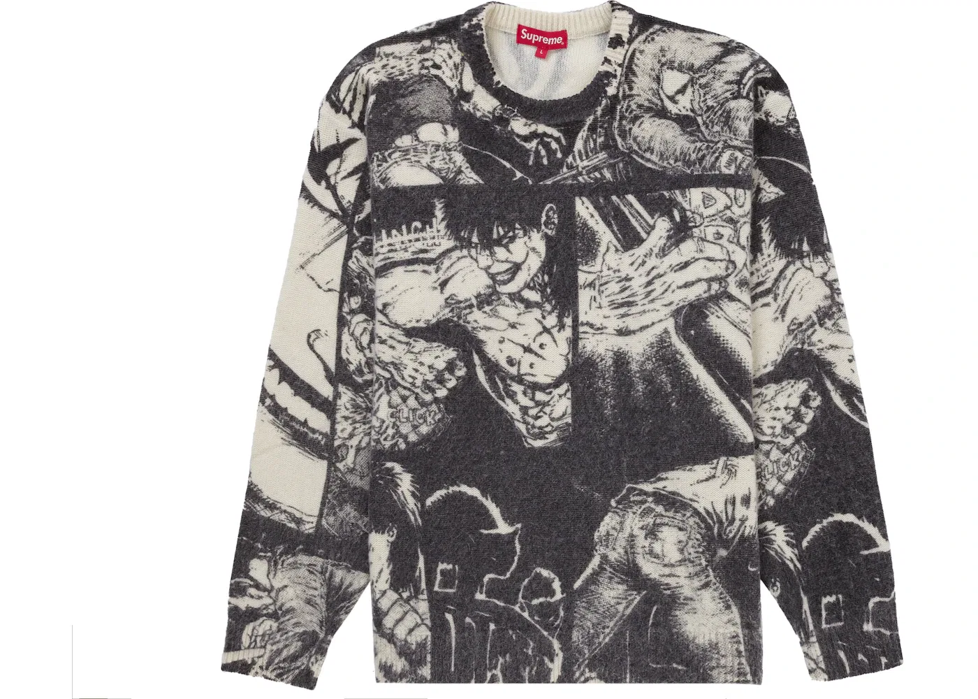 Мужской свитер с принтом Supreme The Crow Sweater, White