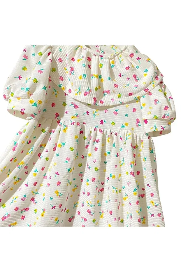 Детское платье для девочек с принтом Crispy dress Happykds123, White — фото 2
