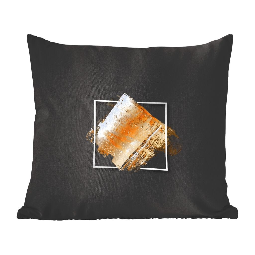 

Декоративная подушка MuchoWow, диванная подушка, декоративная подушка для гостиной, 60 х 60 см, золотистые полосы на черном фоне - чехол на подушку - хлопчатобумажная ткань - декоративные наволочки, мультиколор