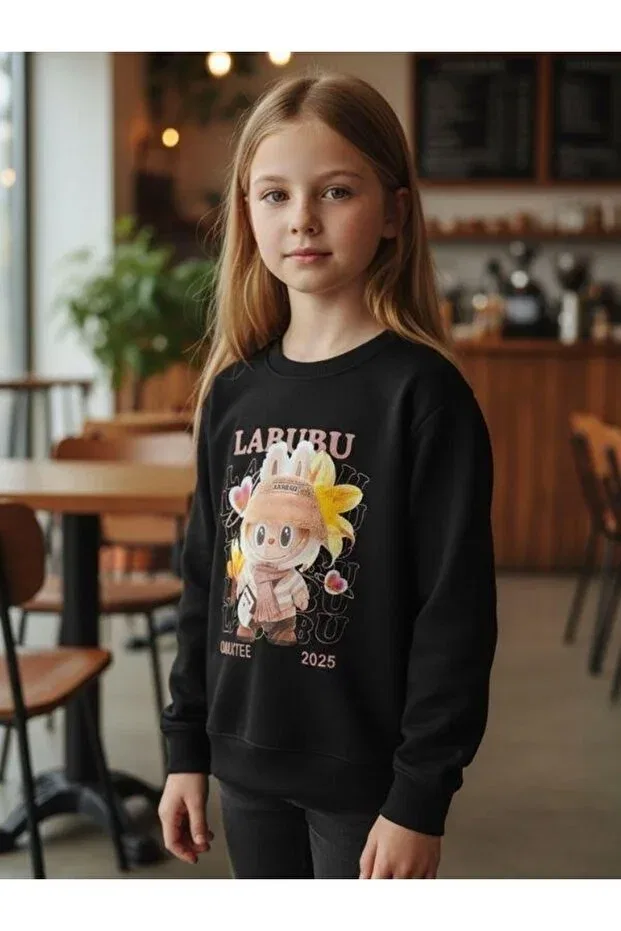 Детское для девочек свитшот с принтом Parka Zekids, Black — фото 4