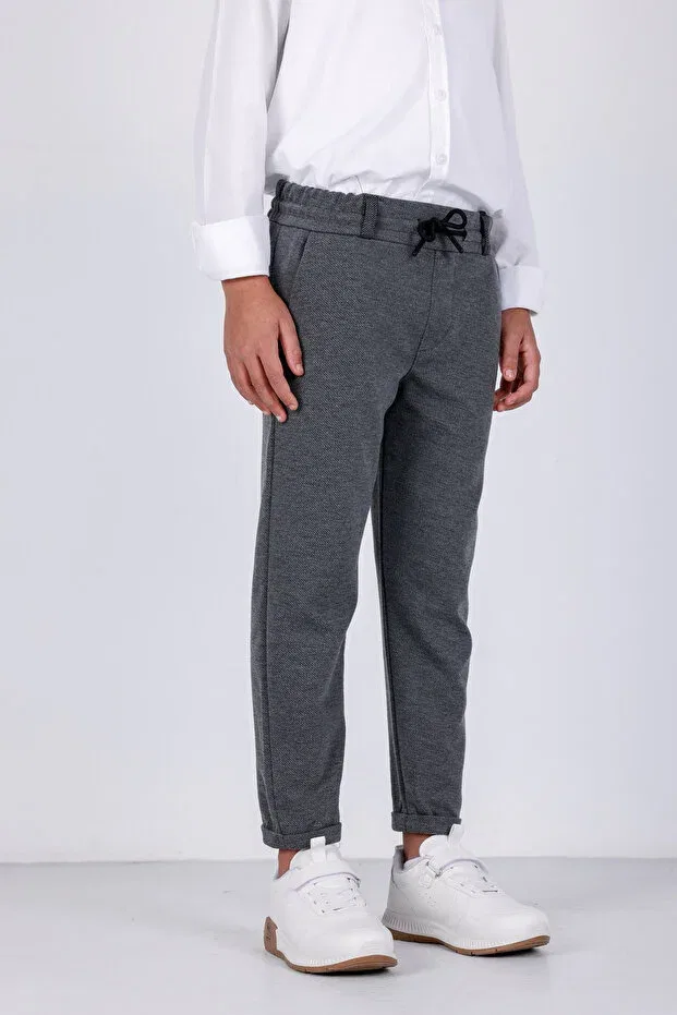 Детские спортивные штаны для мальчиков с ребристым поясом 3Moda, Anthracite — фото 2