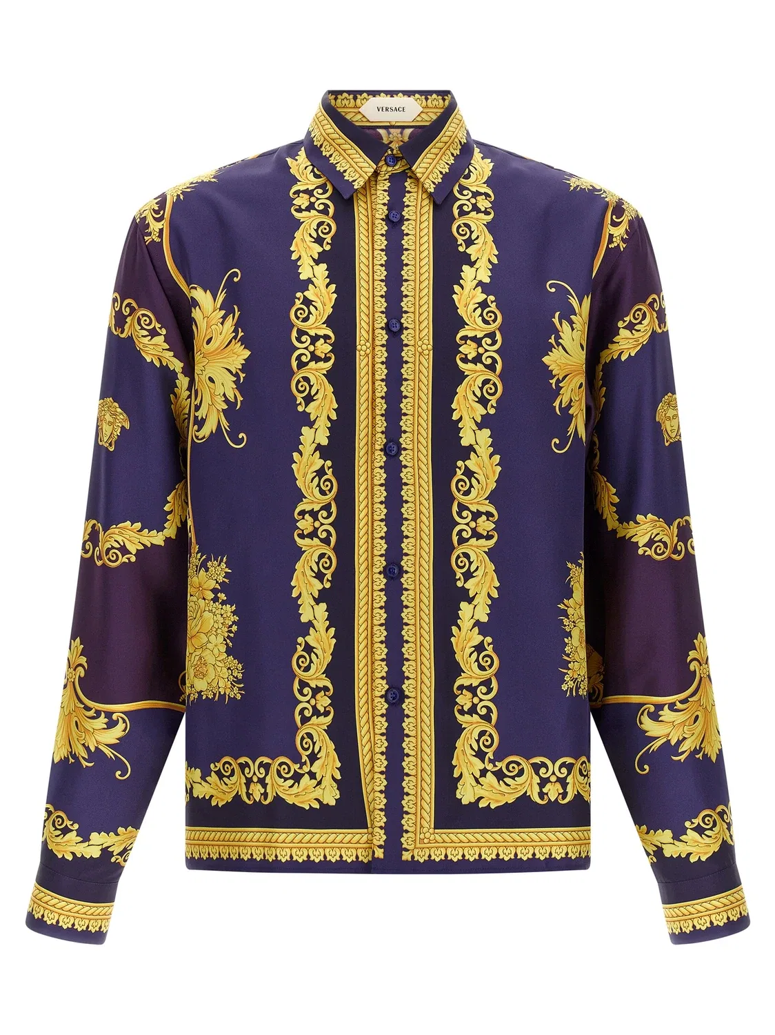 Рубашка из твила Новое барокко VERSACE, мультиколор