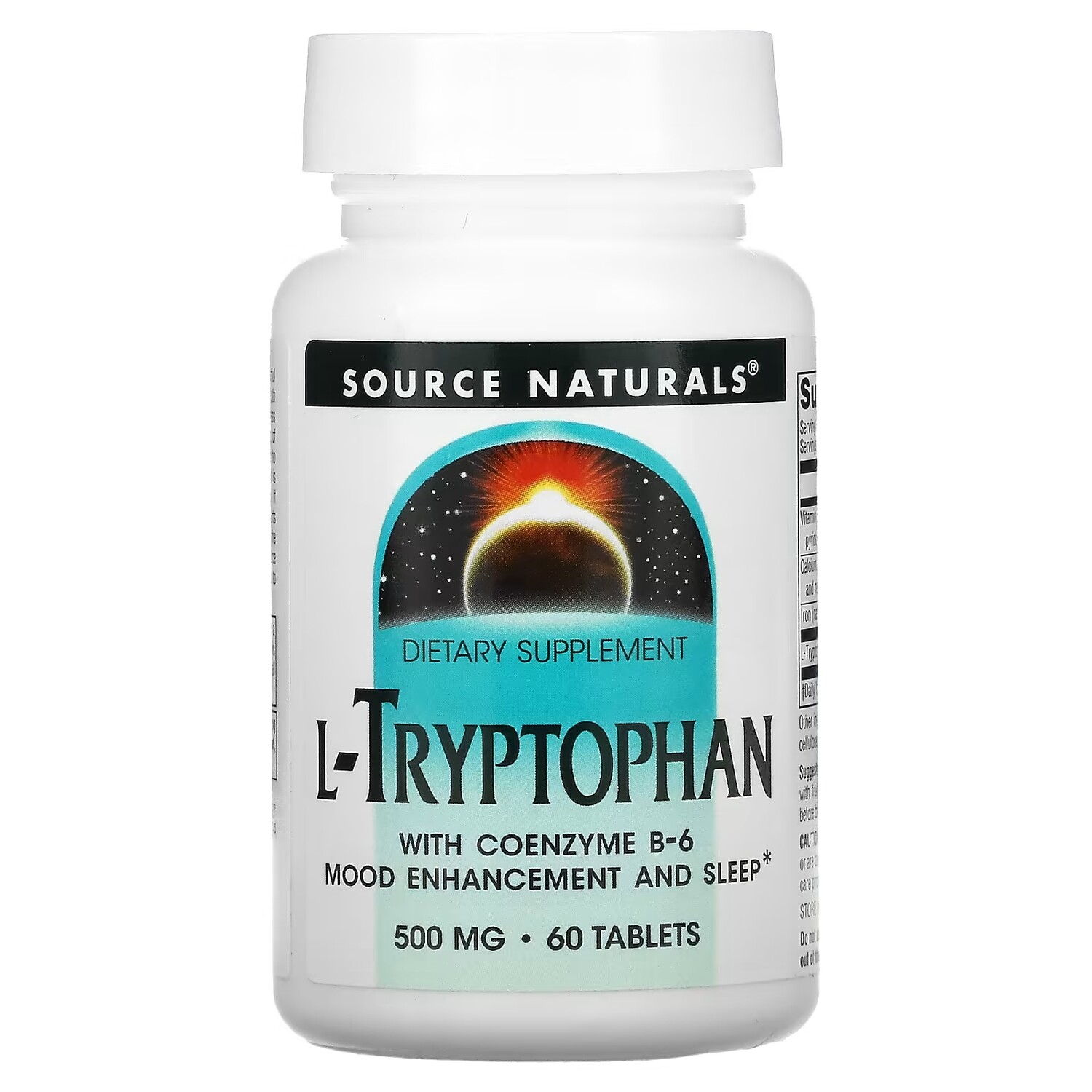 

Source Naturals L-триптофан с витамином В6 в коэнзимной форме 500 мг, 60 таблеток