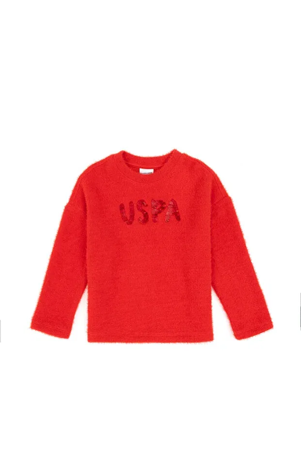 Детское для девочек свитшот с длинным рукавом U.S. Polo Assn., Red