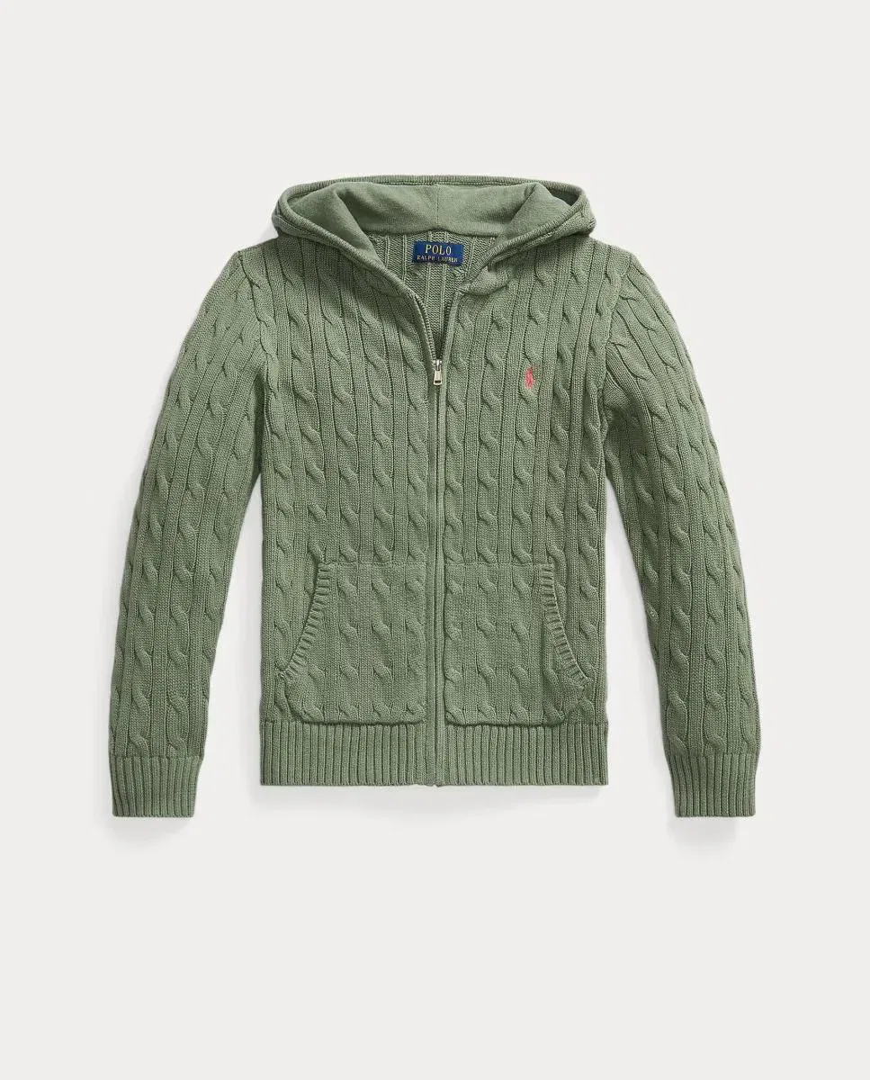 Детский джемпер на молнии с капюшоном Polo Ralph Lauren, Verde Militar