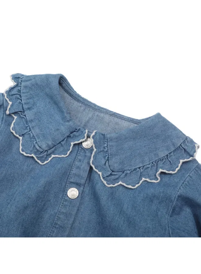 Лонгслив с длинным рукавом и кружевной отделкой Zara, синий — фото 4