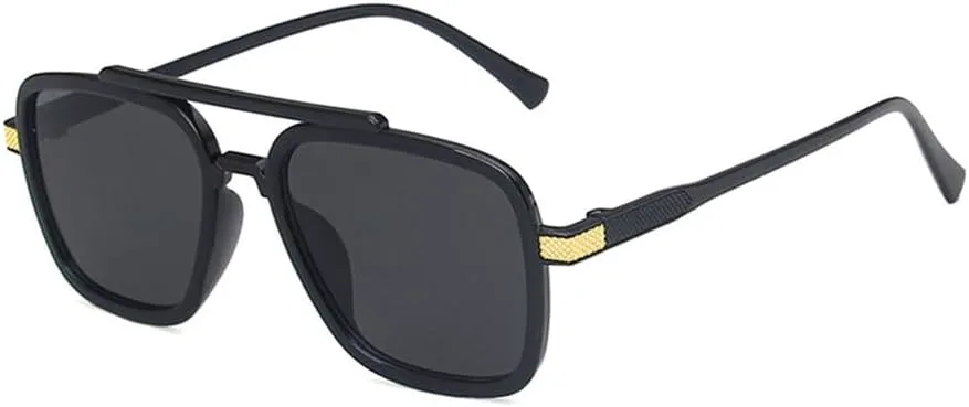 

Женские солнцезащитные очки с фотохромными поляризованными линзами, мужские винтажные солнцезащитные очки большого размера с двойной перемычкой HCPIHF, Black Black