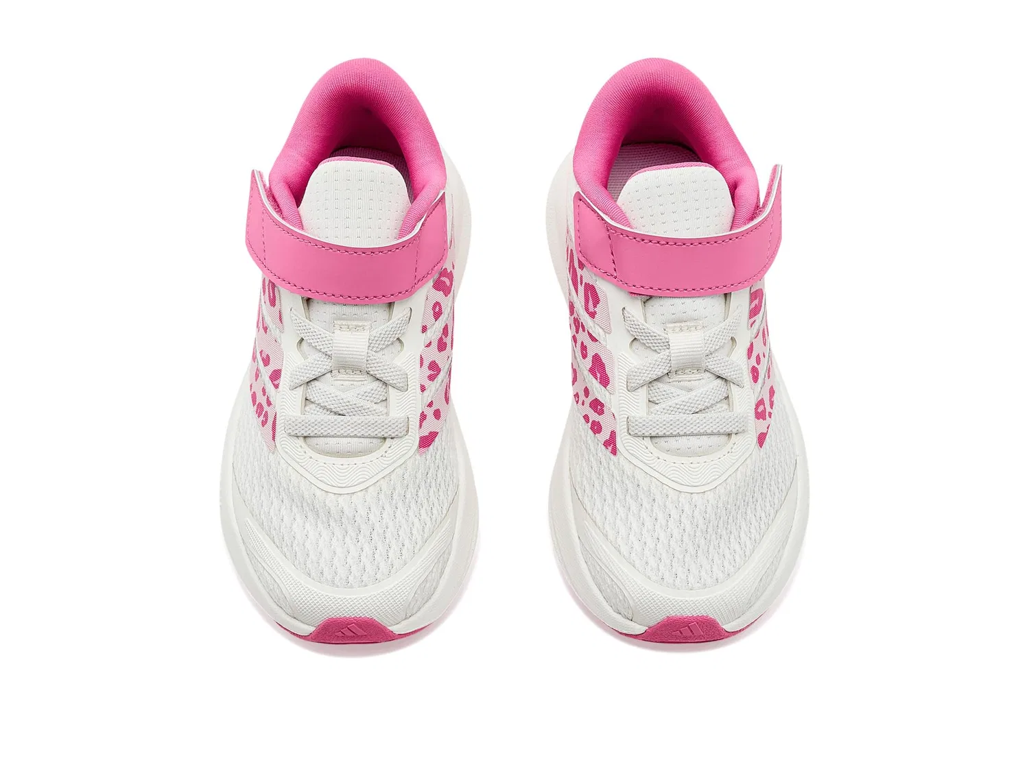 Кроссовки Run Falcon 6 с эластичным шнурком и ремешком (для маленьких детей) Adidas Kids, White/Distilled Pink/Pink Fusion — фото 3
