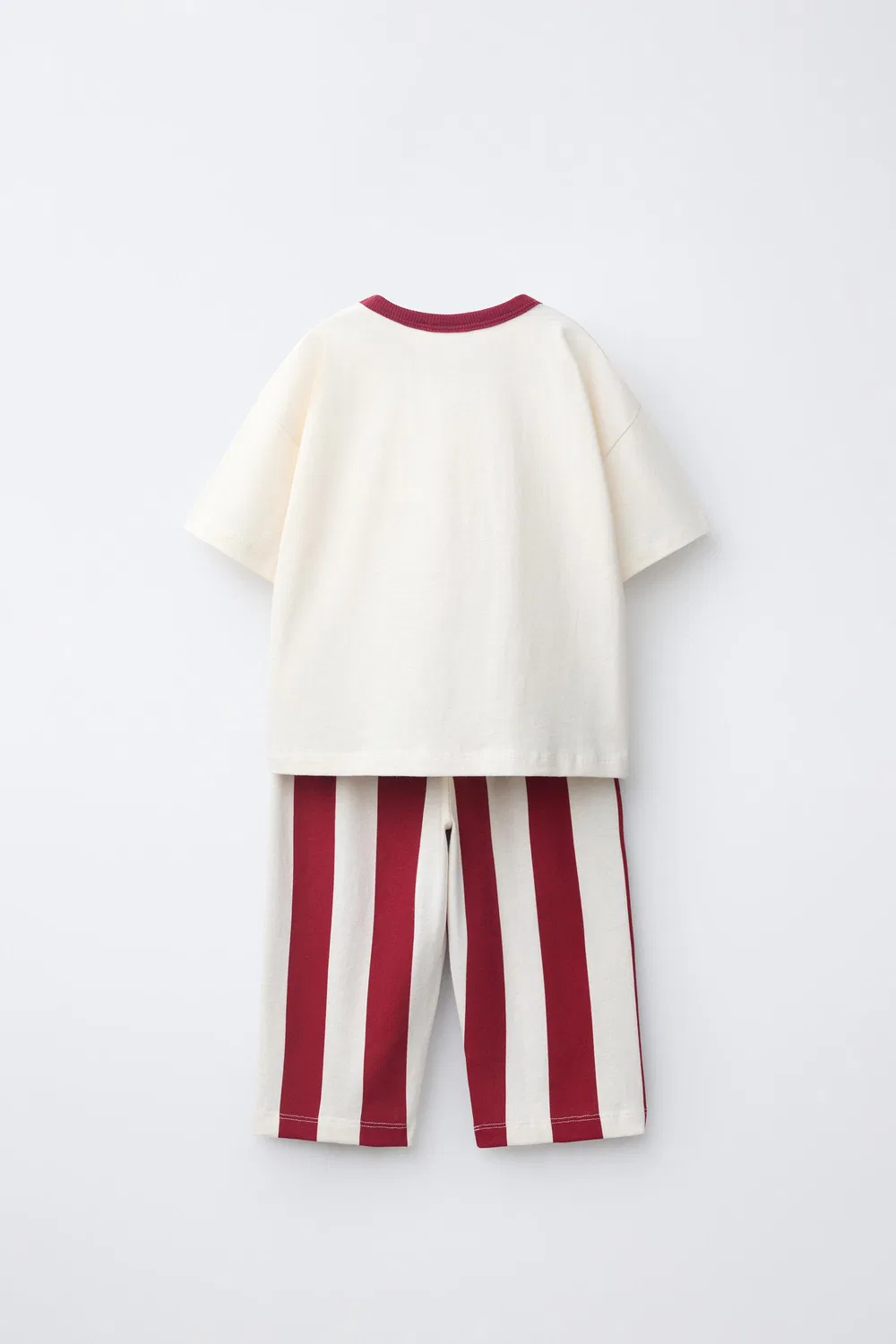 Спортивный комплект: футболка в полоску и брюки. ZARA, Red — фото 2