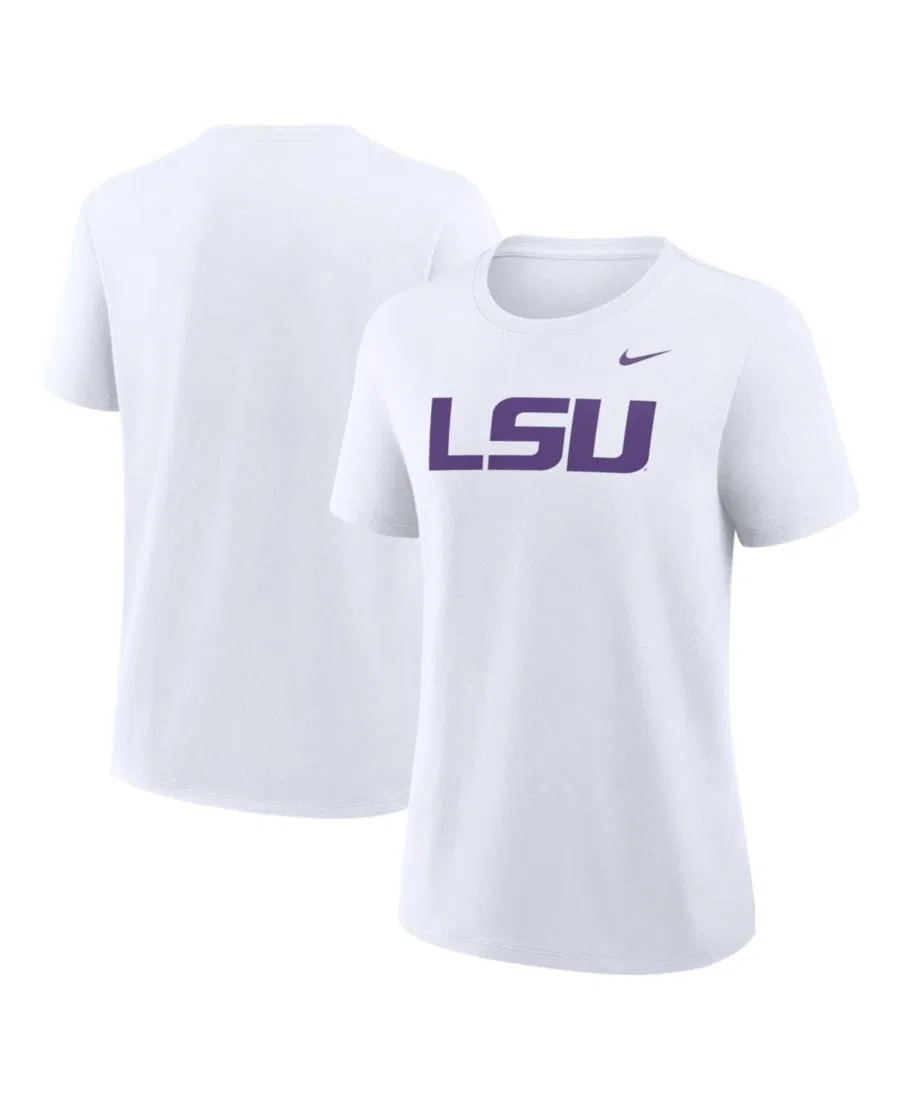 Женская белая футболка с основным логотипом LSU Tigers Nike, White
