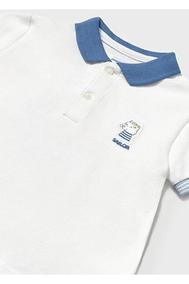 Детская футболка-поло с высоким воротником 1108 6/48 месяцев Mayoral — фото 3