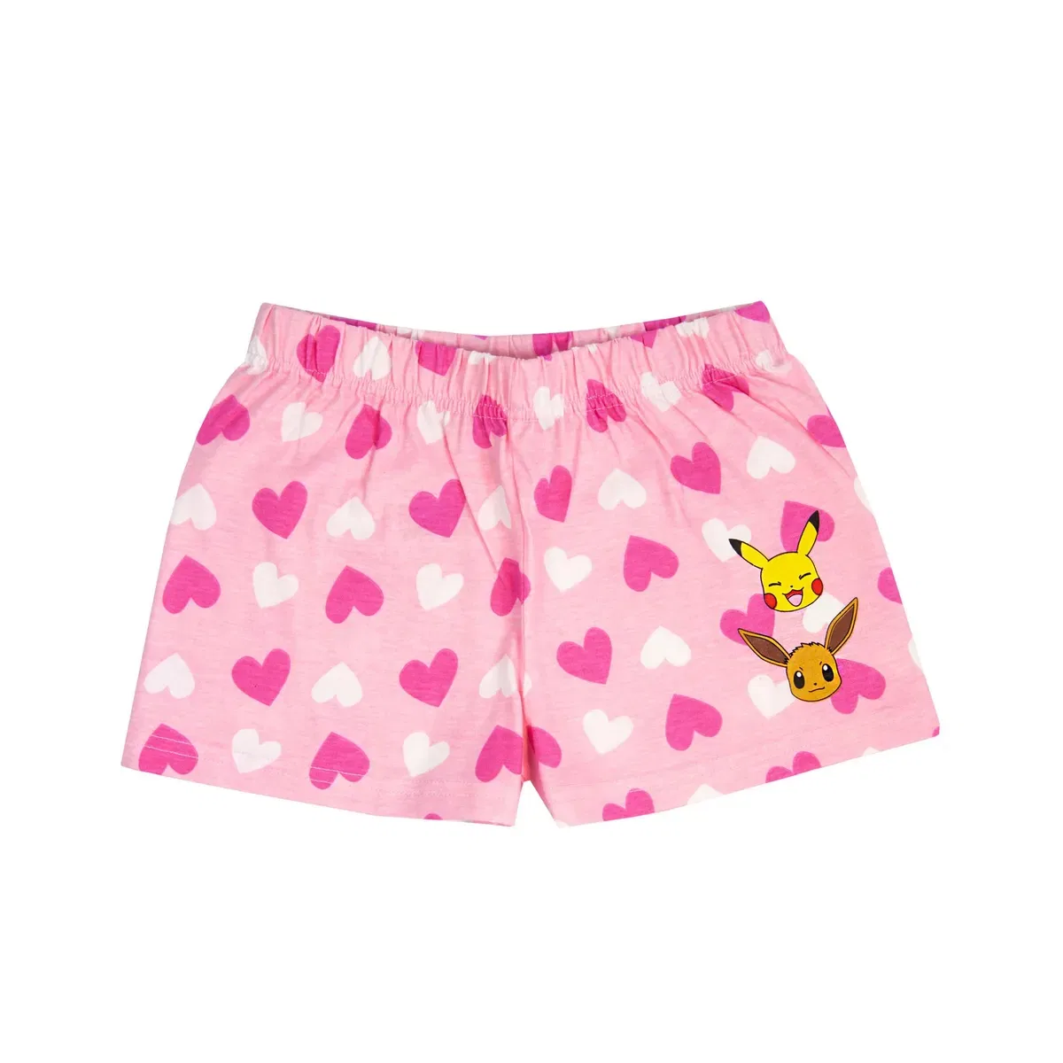 Детский пижамный комплект с коротким рукавом и короткими штанинами Pikachu, Eevee Pokemon, White — фото 4