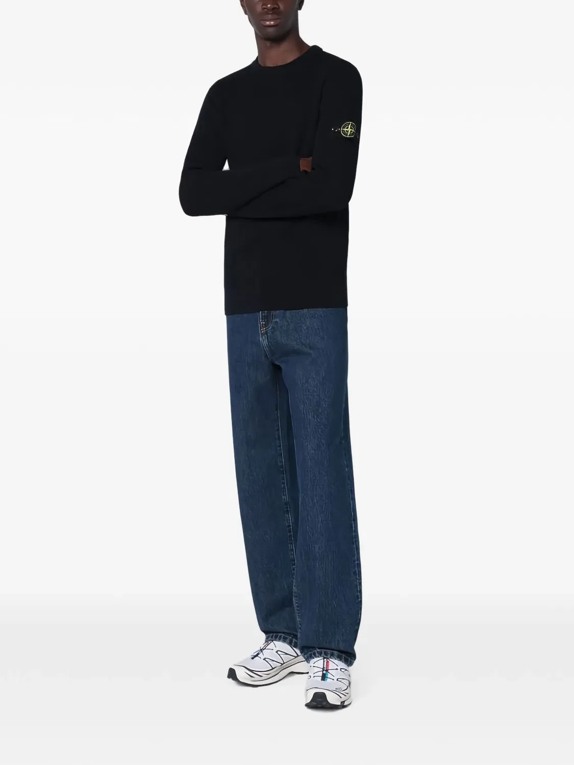 Свитер из черной чистой шерсти Stone Island, черный — фото 2