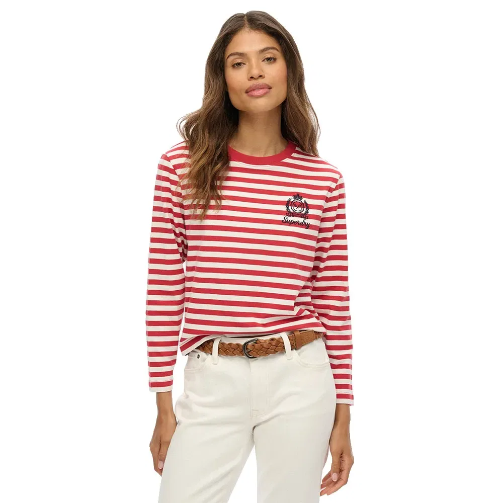 Футболка с длинным рукавом Country Club Stripe Superdry, красный