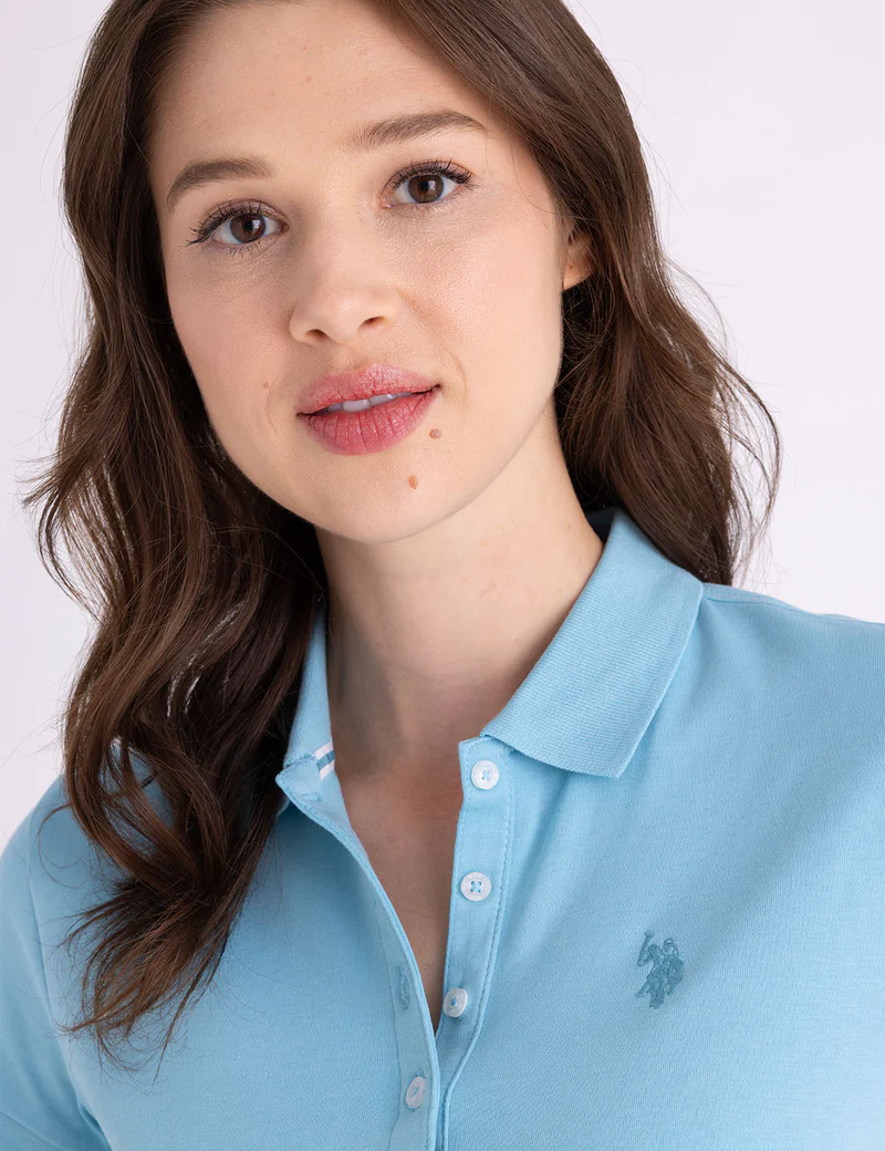 Платье-футболка U.S. Polo Assn Slim Fit Polo, голубой — фото 2